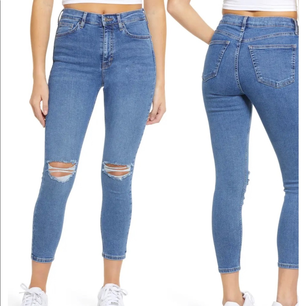 Topshop Moto Jaime Jeans Petite - Mid Denim
